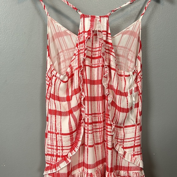 Avec Les Filles Dress Women Plaid  Windowpane Grid Check Mini White Red size S - Picture 11 of 13